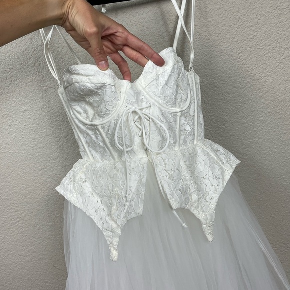NWT For Love and Lemons Lily Bridal Dress White Corset Bustier Wedding Sz S - Picture 9 of 16